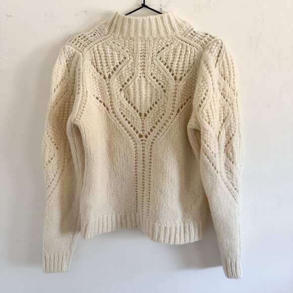 NEW Ba+Sh Ivory Talio Open Knit Sweater M - Picture 7 of 7